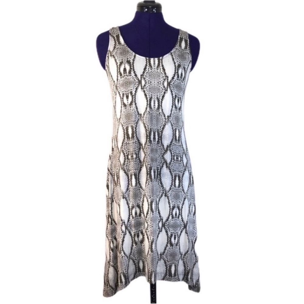 Tommy Bahama White Gray Snake Skin Patterned Dress